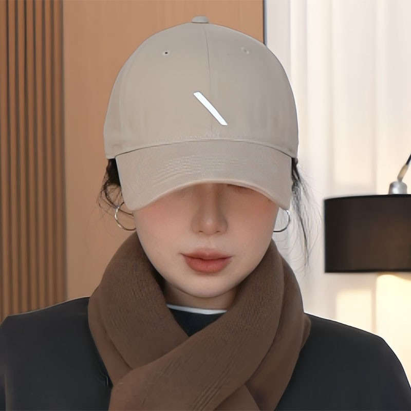 Korean Style Embroidered Baseball Cap For Women Adjustable Lightweight Soft Top Dark B