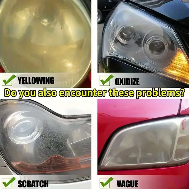 1pc Universal Car Headlight Brightness Restoration Paste ABS Material Remove Scratches and Restore M