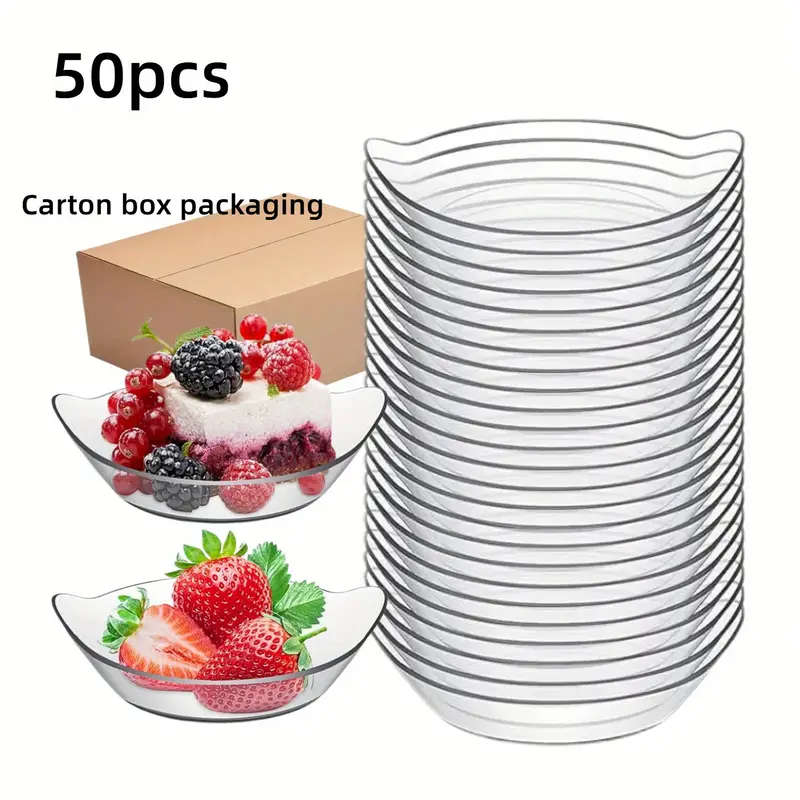 50-Piece Stackable Plastic Bowls