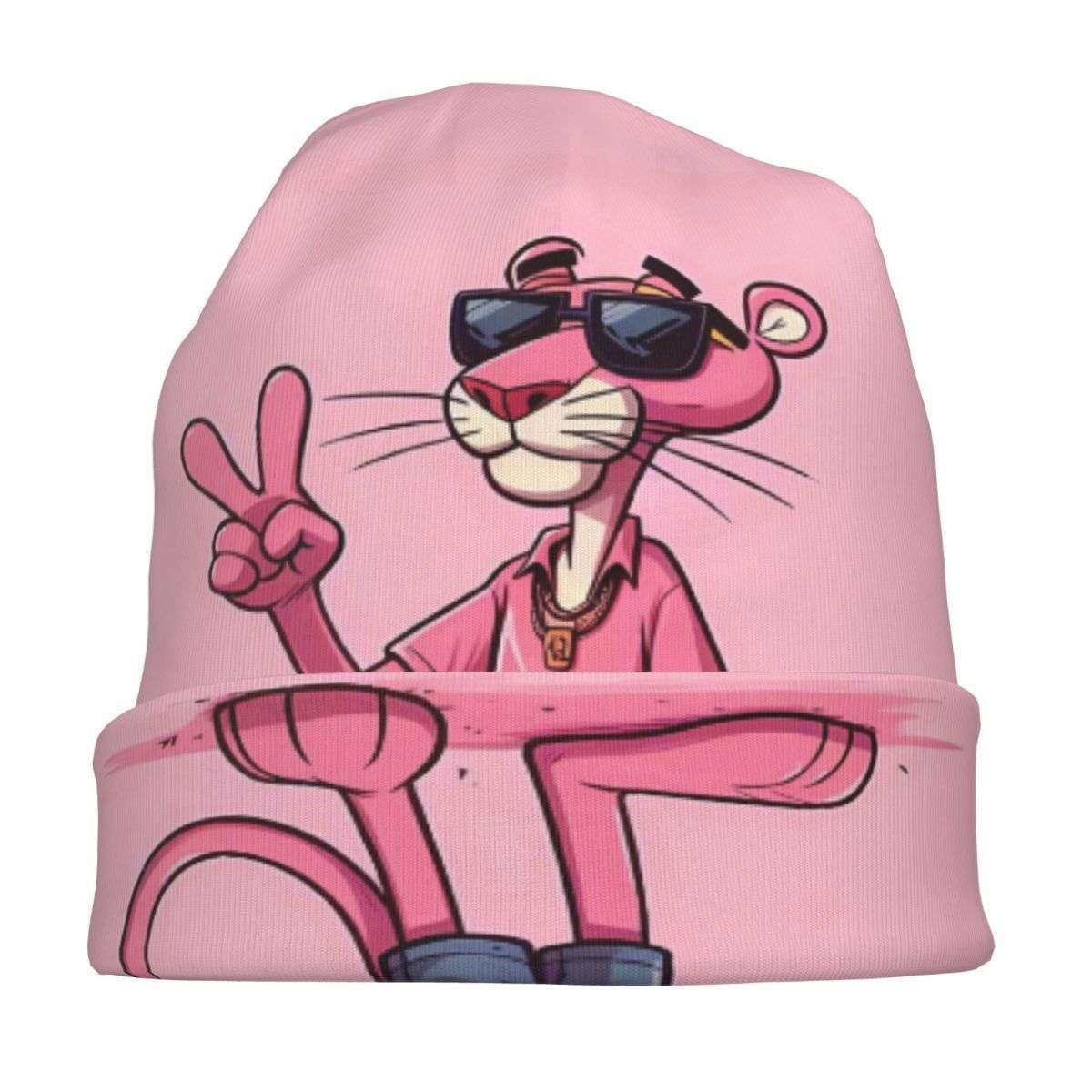 BIIHUDU Fashionable Pink Beanie Cap 95% Polyester 5% Elastane Knitted Hat