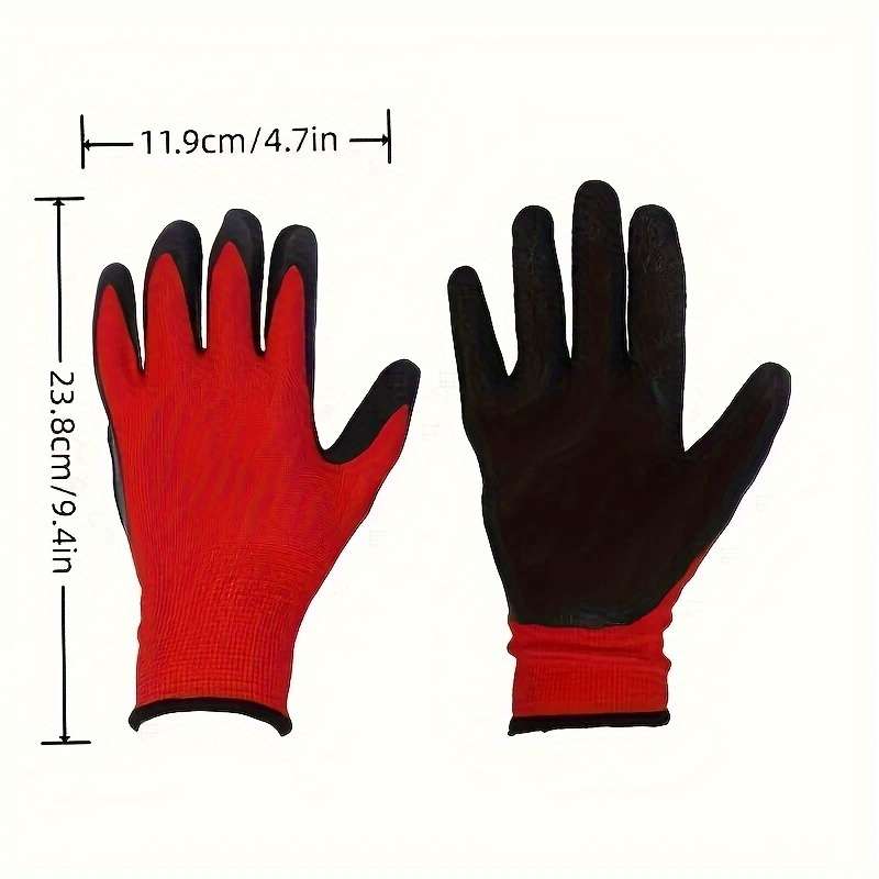 5 Pairs Red Multi Purpose Work Gloves
