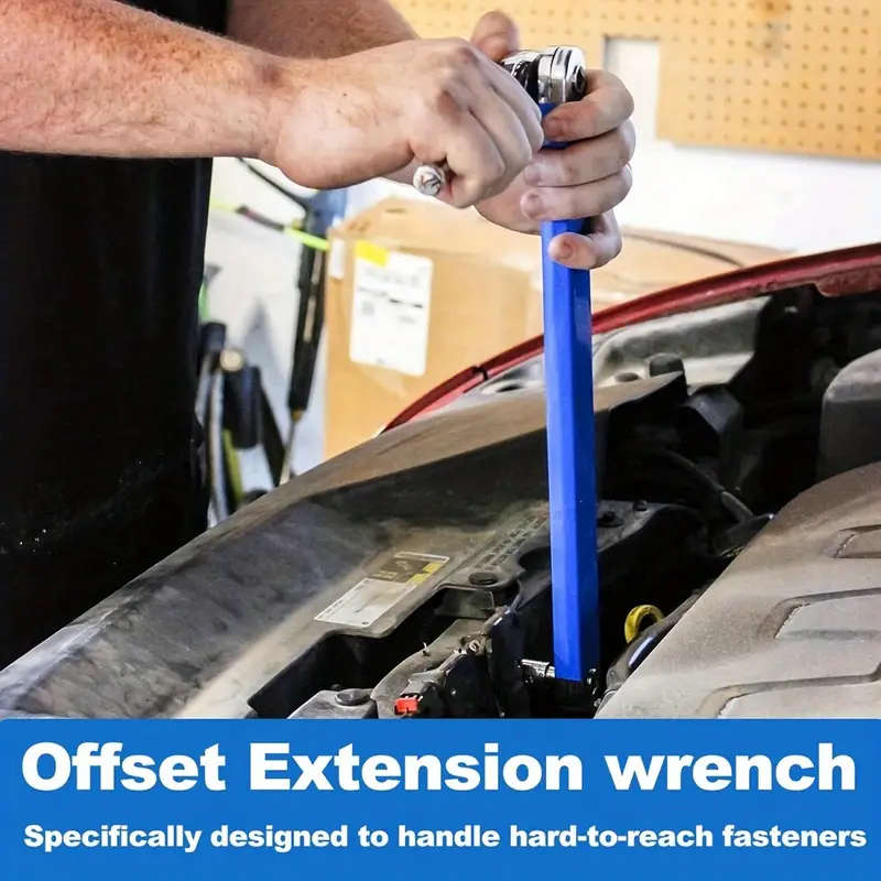 15 Offset Impact 3/8 Extended Wrench Socket Tool Set
