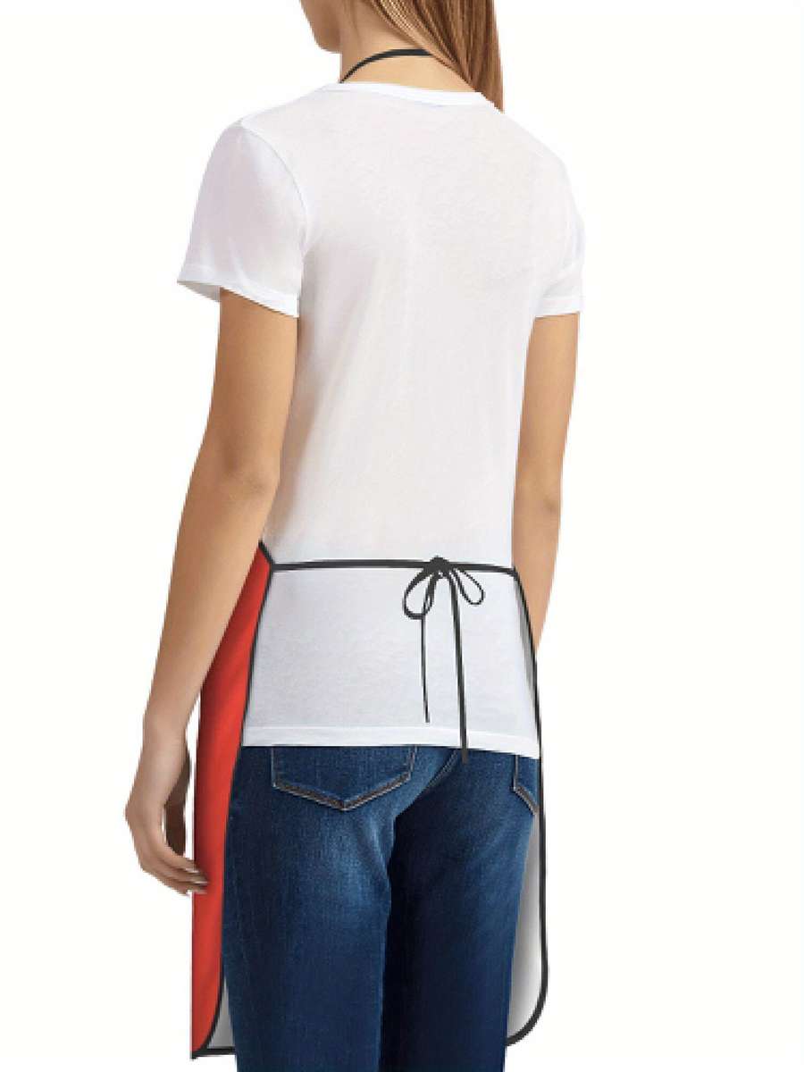 1pc African-Inspired Vintage Apron 100% Polyester Woven Fabric 190g m? Slight Stretch Patterned