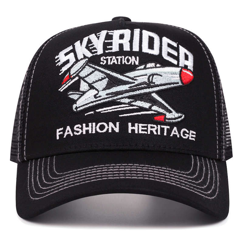 1pc Men'S Polyester Baseball Cap with Embroidered Logo Spring Autumn Sun Protection Trucker Hat