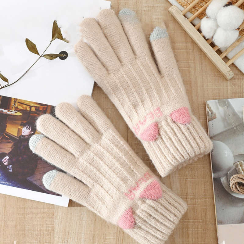 1 Pair Gray Warm Gloves