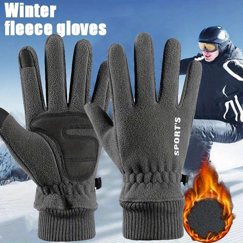 1 Pair Black Warm Gloves
