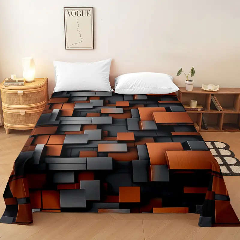 1 Piece Geometric Print Sheet Set Does Not Include Pillowcases And Pillow Inserts 229cm*259cm
