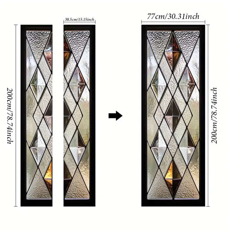 2D Flat 1 Pair Textured Art Door Stickers