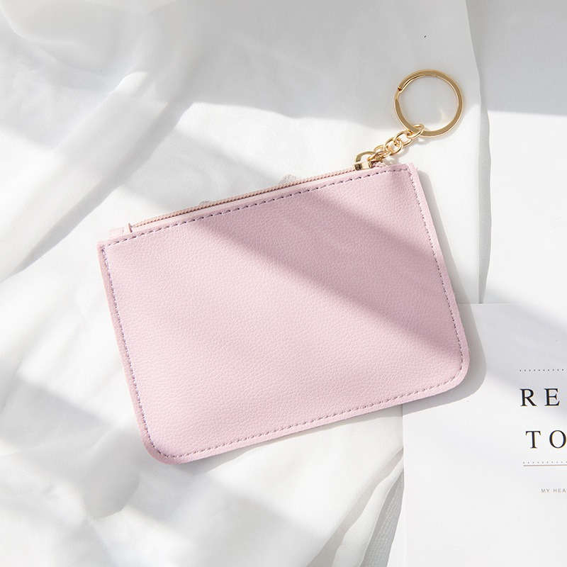 Women'S Mini Coin Purse Simple And Cute Thin Large Capacity Zipper Coin Key Bag Multifunctional