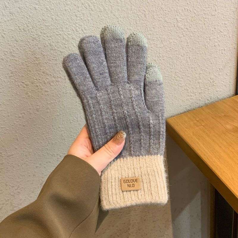 1 Pair Dark Gray Warm Gloves