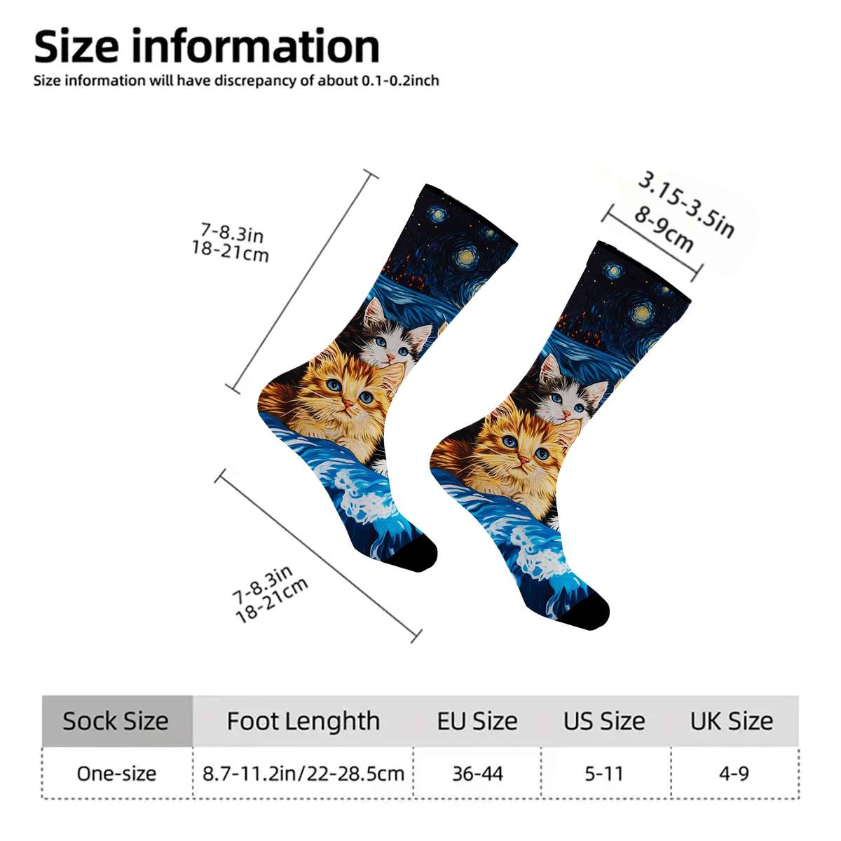 1 Pair Multicolor One Size Socks
