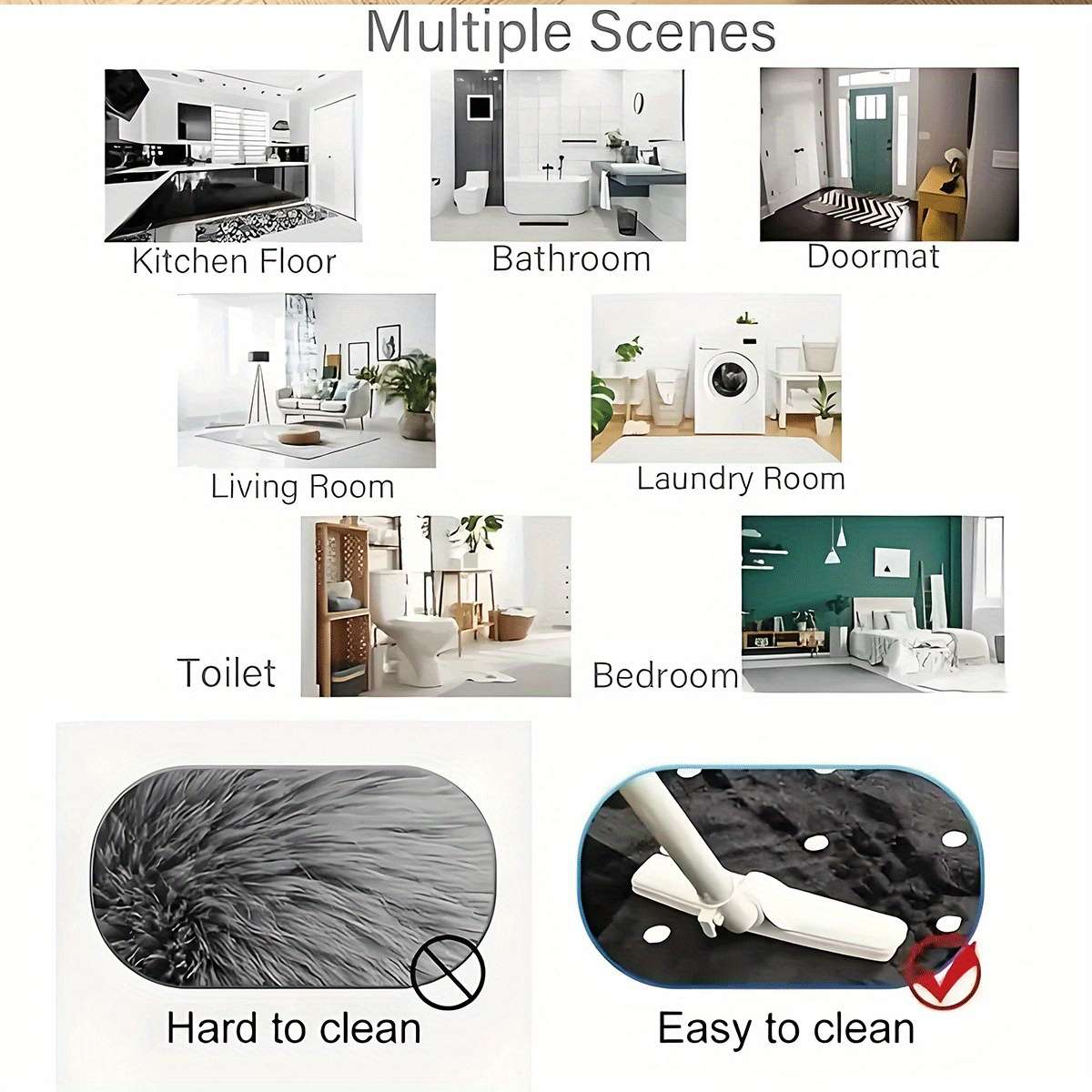 1Pc 23.62x35.43inch 60x90cm Floor Mat