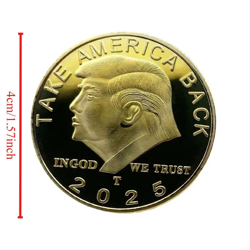 2025 Donald Trump President Gold Replica Coin with Capsule