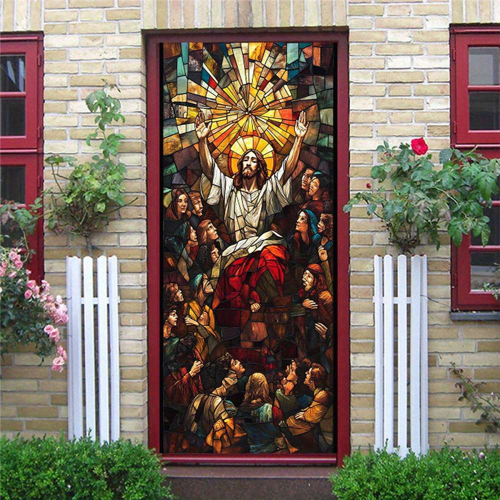 1pc 76.96x199.9cm Jesus Christian Themed Stickers