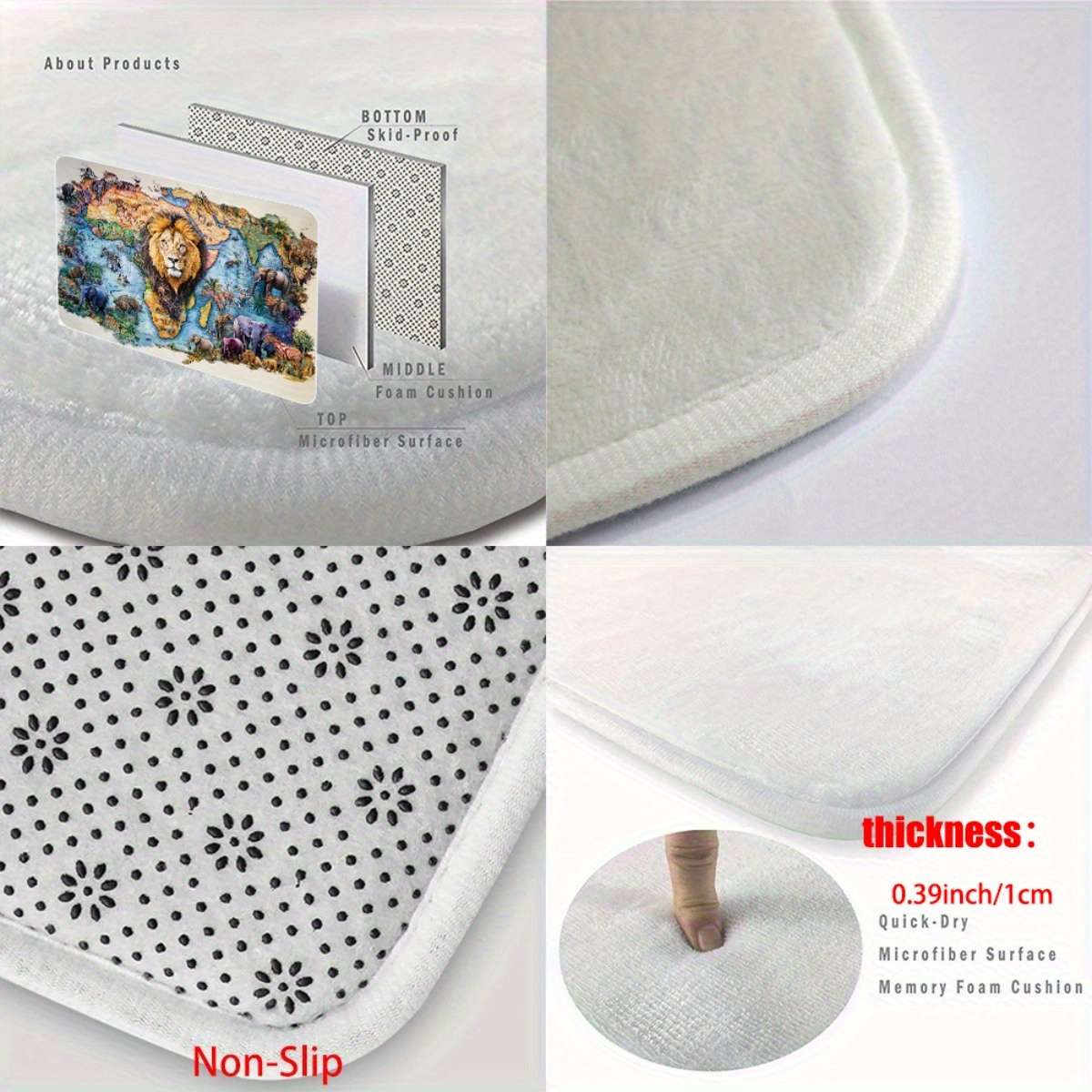 1Pc 15.75x23.62inch 40x60cm Floor Mat