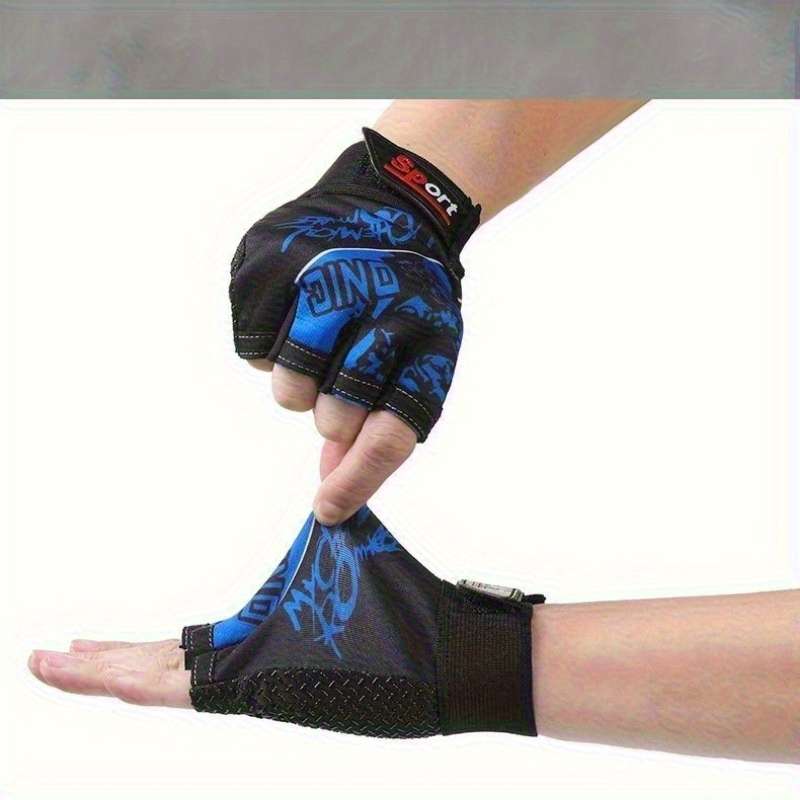 1 Pair Blue One Size Outdoor Sports Gloves