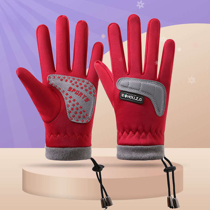 1 Pair Red E3 Warm Gloves