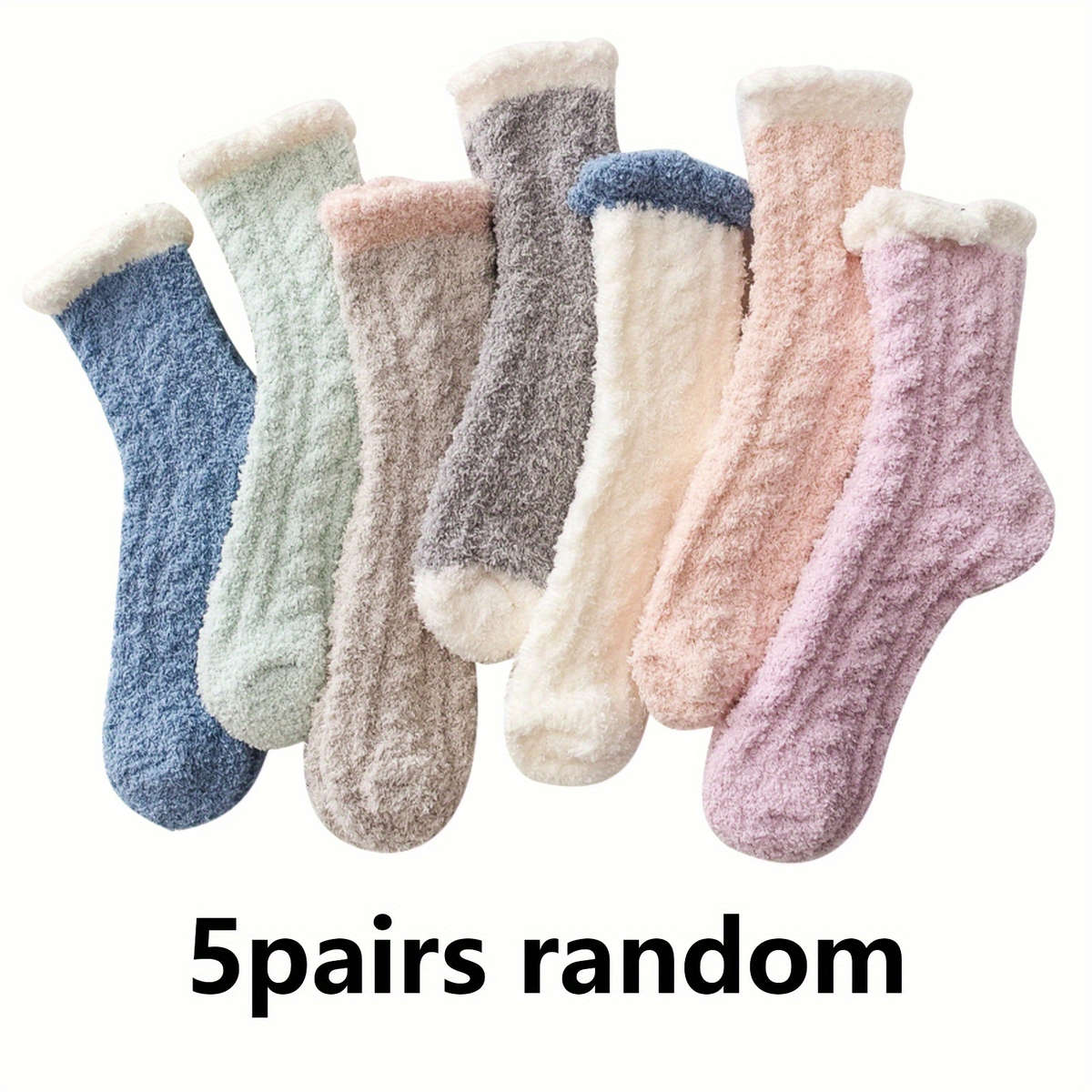 Sock 5 Pairs Of Mixed Colors Randomly One Size