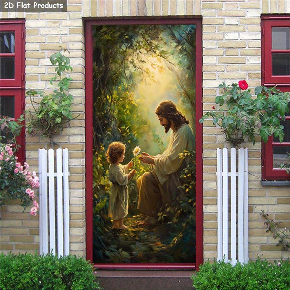 1pc 95.0x209.8cm Jesus Christian Themed Stickers