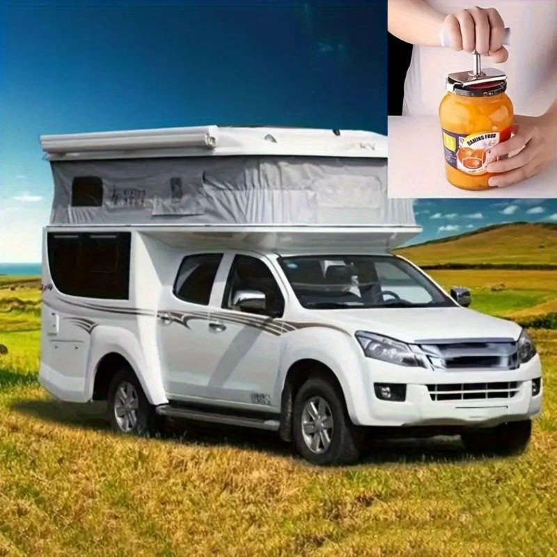 1pc Stainless Steel Manual Torque Opener Multi-Function Kitchen Can Lid Remover Portable Bottle Cap