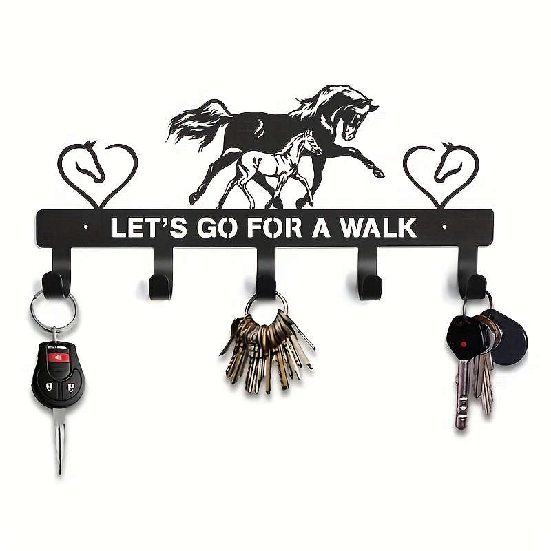 Rustic Metal Horse Key Holder with Wall Mount Rust Resistant Multi-Purpose Coat and Backpack Hange