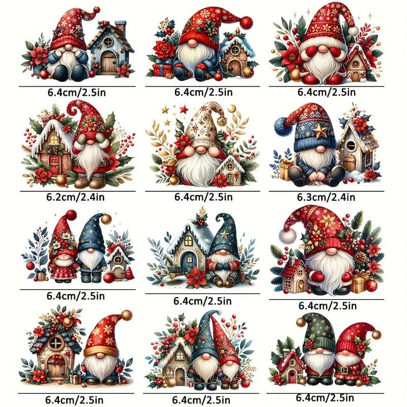 12 Santa Claus And Dwarfs Stickers
