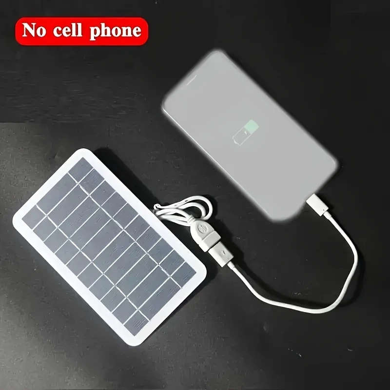 1pc Portable USB Solar Panel Charger Compact Multi-Function Outdoor Power Bank with LED Indicator Li