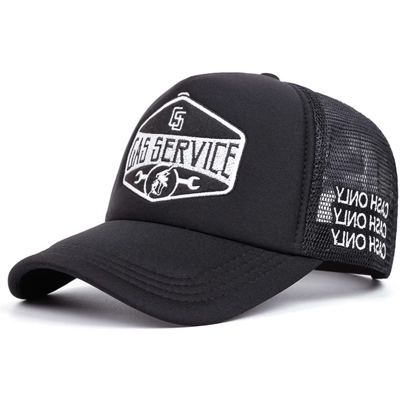 1pc Gas Service Logo Baseball Cap Breathable Polyester Mesh Back Snapback Hat Adjustable Fit