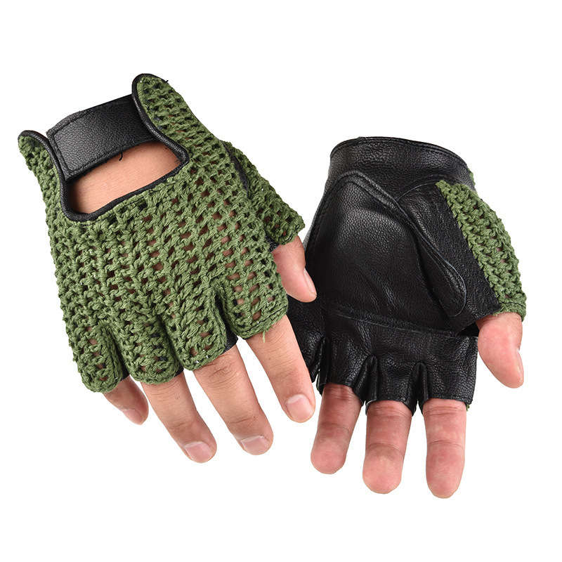 1 Pair Black Green Size L Outdoor Sports Gloves