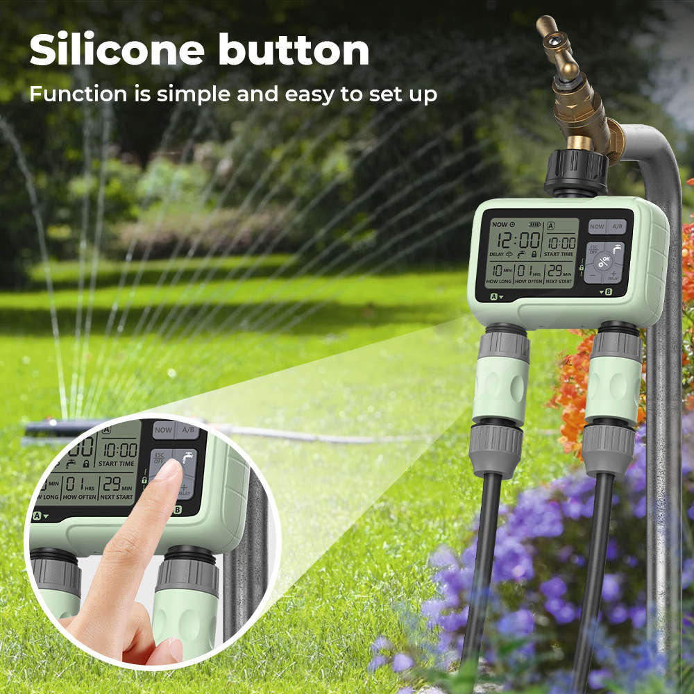 Timing System 2 Outlet Water Timer Watering Up
