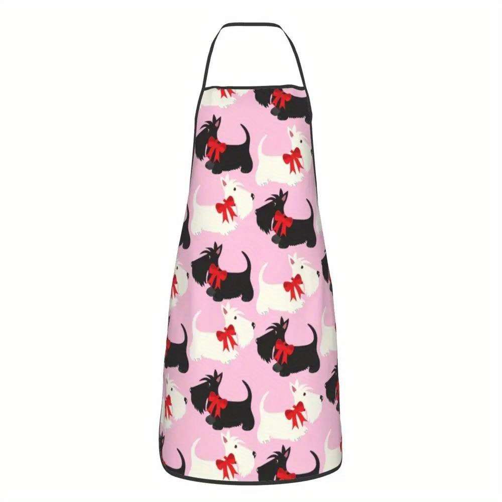 1pc Funny Cute Scotties Dog Bib Apron for Men Women Unisex Kitchen Chef Apron with Adorable