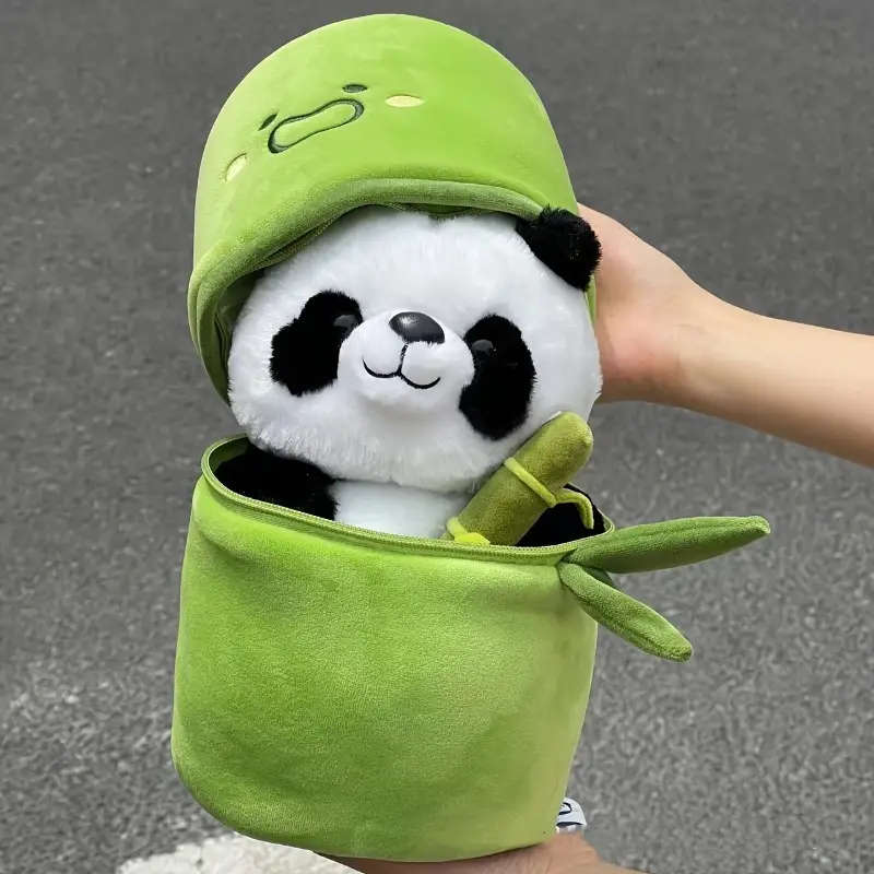 1 Cute Green Hat Panda Plush Toy
