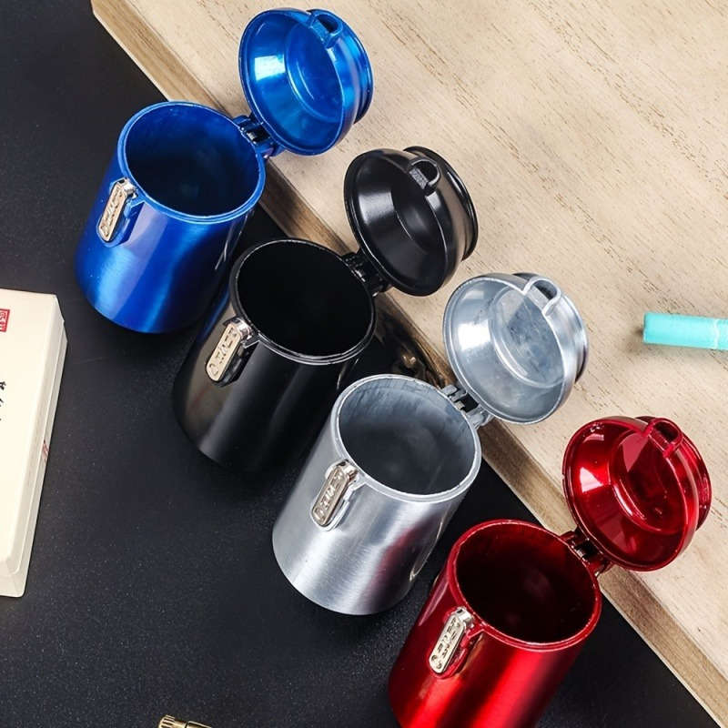 1pc Portable Mini Ashtray Bag In Bag Keychain