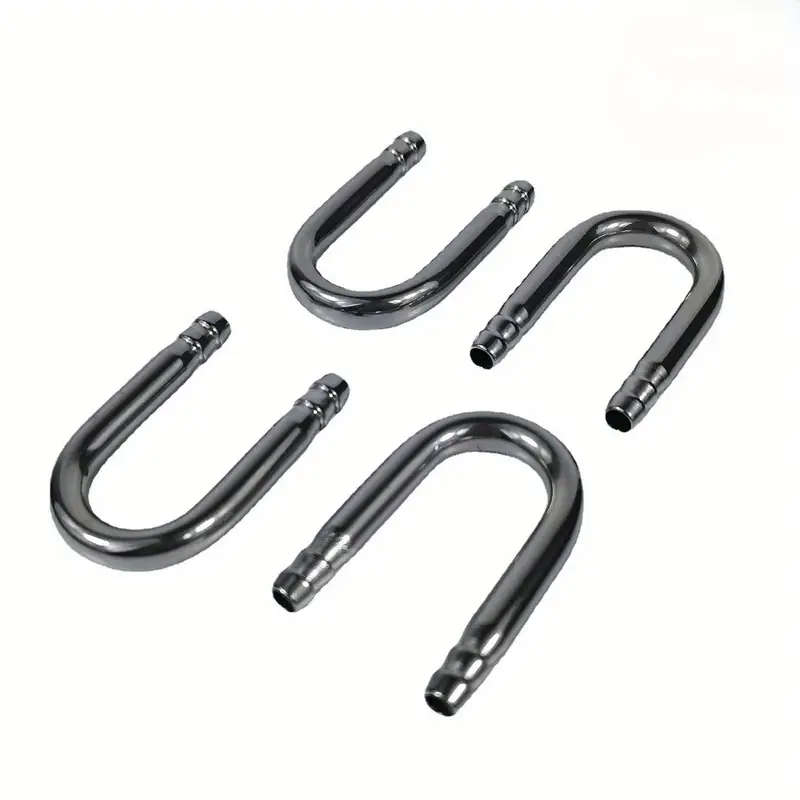 4 Pieces Stainless Steel U-Shaped Aquarium Air Hose Connectors