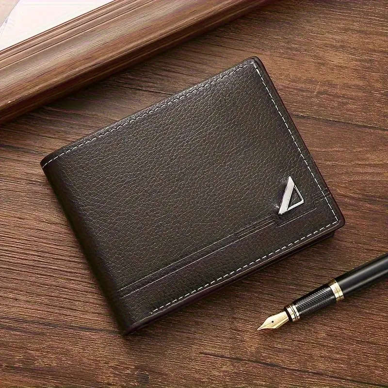 Men's PU Leather Slim Bi-fold Wallet