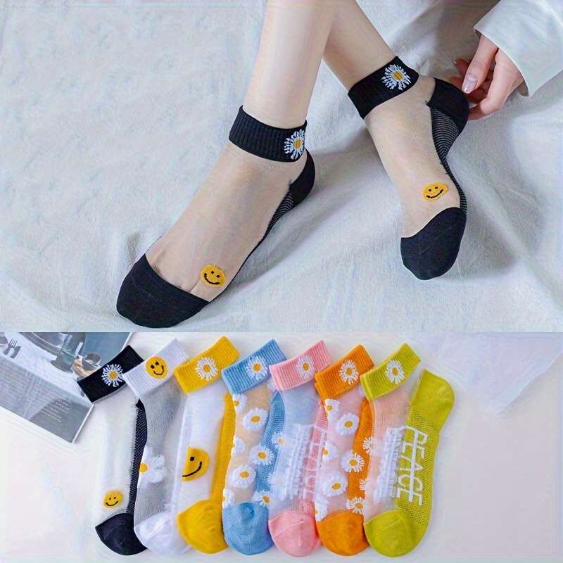 5 Pairs Of Random Colors One Size High Elastic Socks