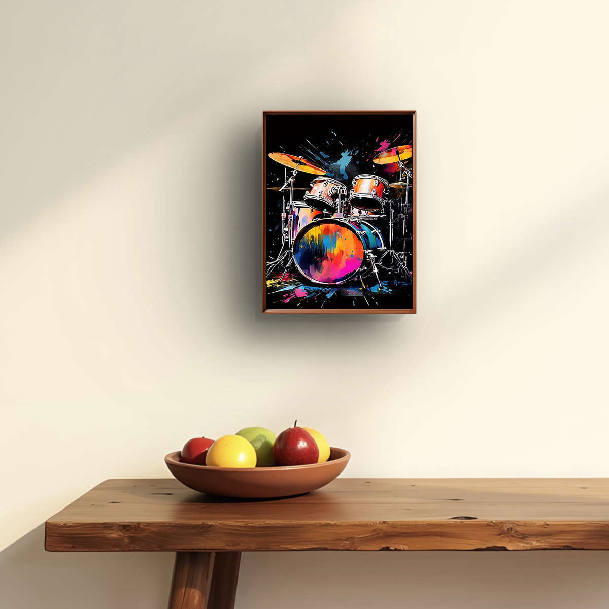 1pc Room Decor  Drum Canvas Art Print Vibrant Music Instrument Wall Decor for Studio Home O