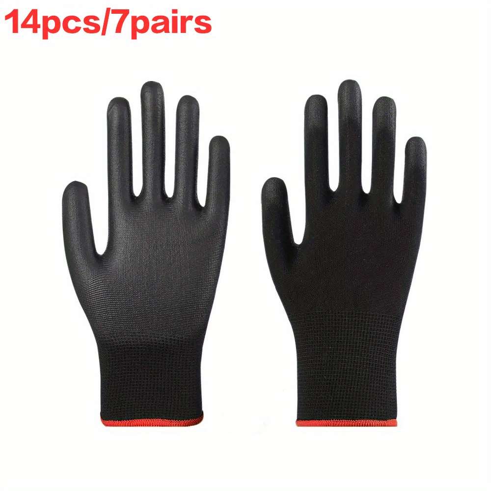 7 Pairs Black Size XL Multi Purpose Work Gloves