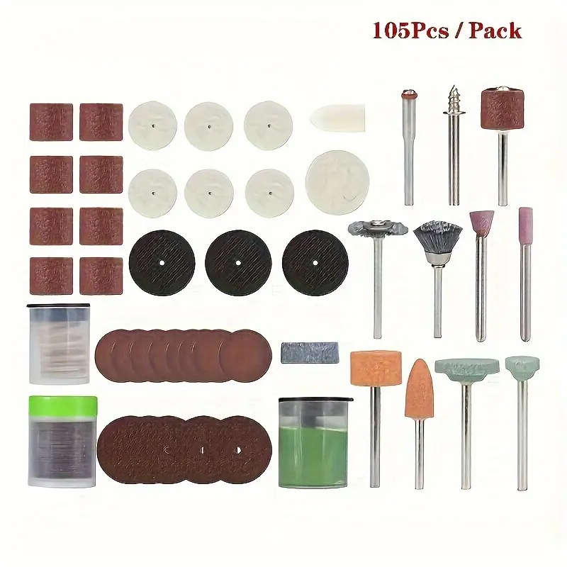 105PC Diamond Coated Grinder Bits Kit - Alloy Steel Base for Wood/Metal/Jade Carving & Polishing
