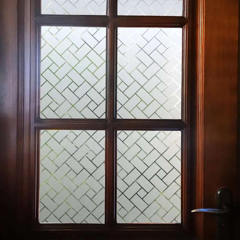 Semi-Matte Grid Window Privacy Film