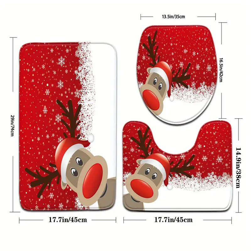 3-Piece Minimalist Bathroom Mat Set