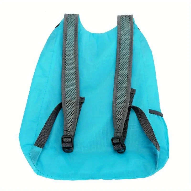 1pc Lightweight Nylon Backpack Foldable Adjustable Straps Zippered Compartments Ideal for Camping