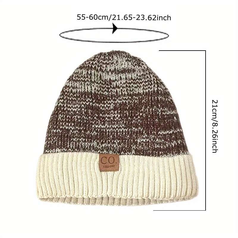 1pc Winter Warmth Plus Velvet Beanie Hat for Men Thickened Ear Protection Knit Cap 100% Polye