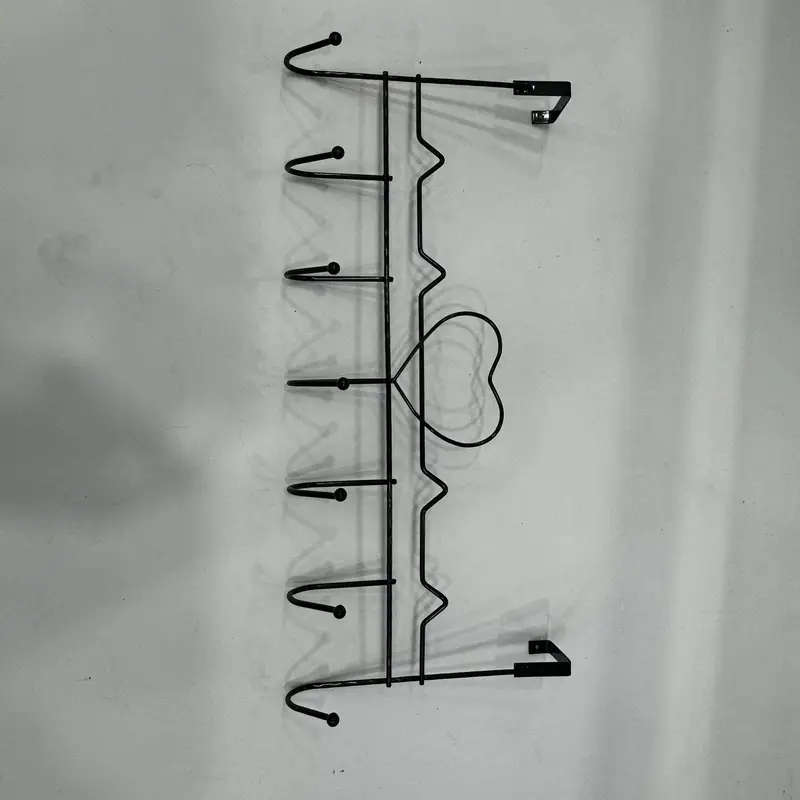 1pc 7-Hook Over-the-Door Organizer Rack Space-Saving Metal Storage for Towels Clothes Hats More Easy