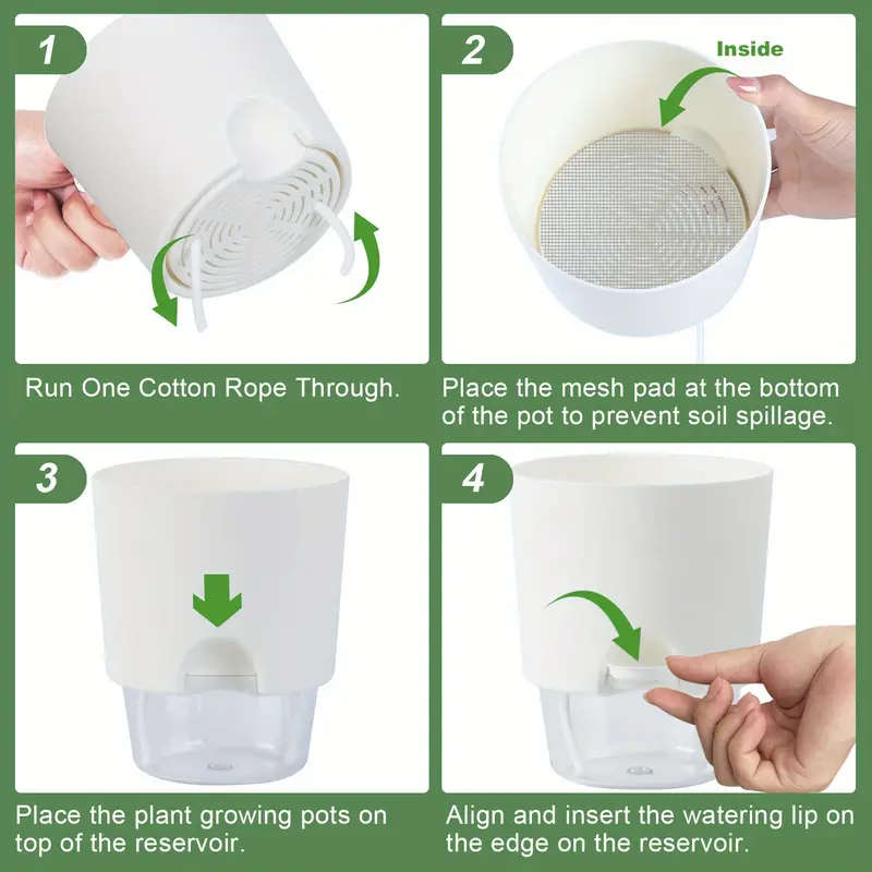 10-Pack Of Self-Absorbing Double-Layer Plastic Flower Pots