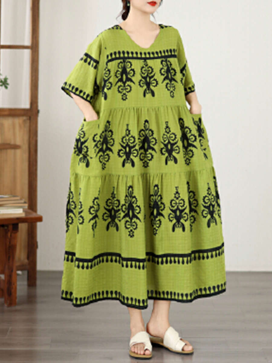 Women S Dress Color Green Size Asian One Size