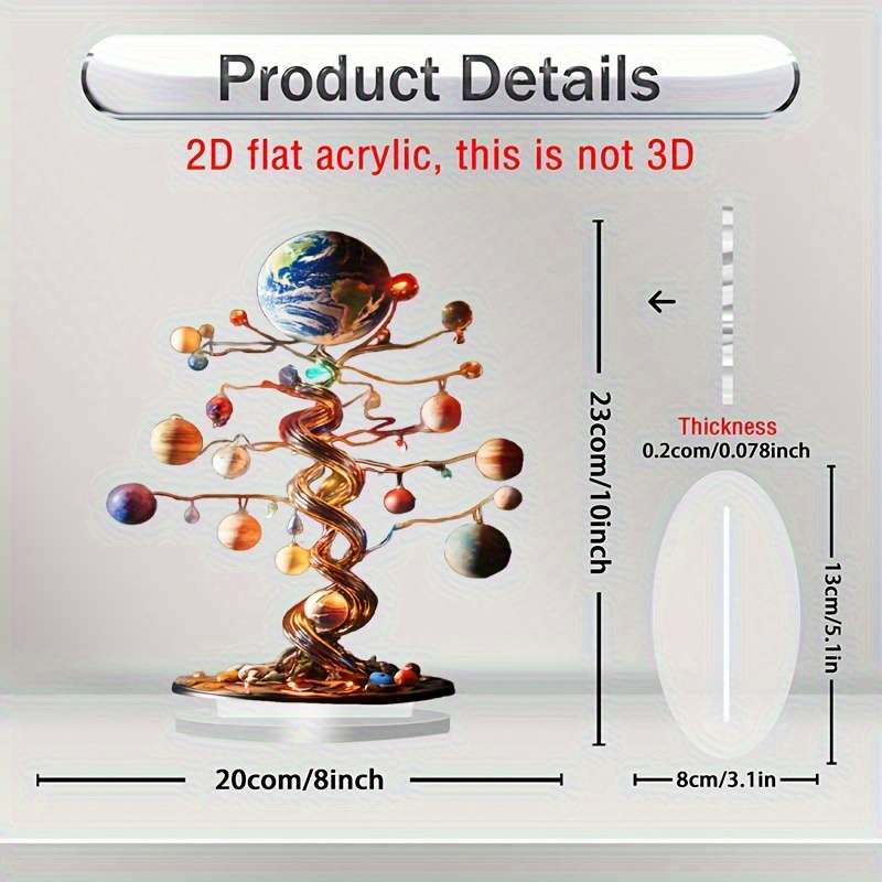 1pc 2D Flat   Acrylic Ornament A Flat Decorative Piece Earth Two-Dimensional Flat Desktop Decor