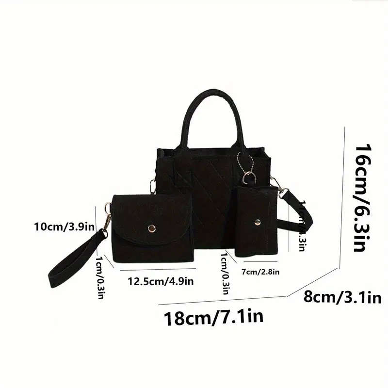 3 piece shoulder bag set
