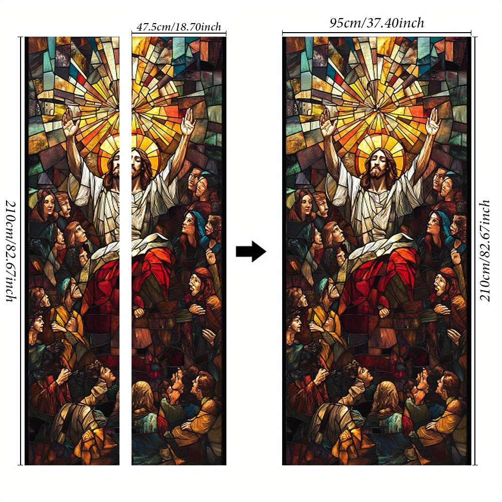 1pc 76.96x199.9cm Jesus Christian Themed Stickers