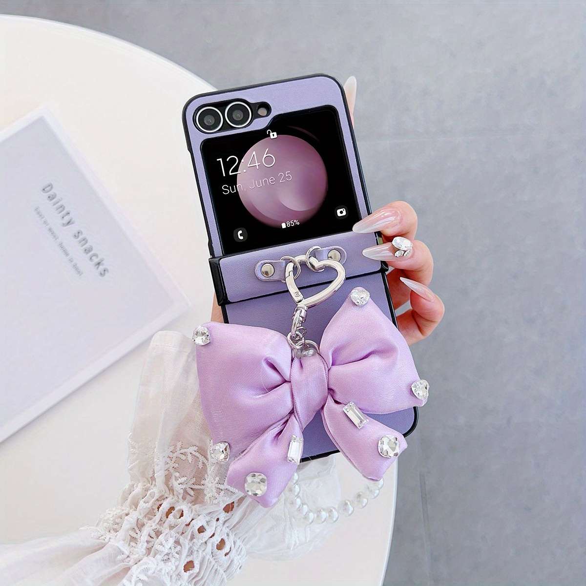 1pc Light Purple For Samsung Galaxy Z Flip 6 Phone Cases